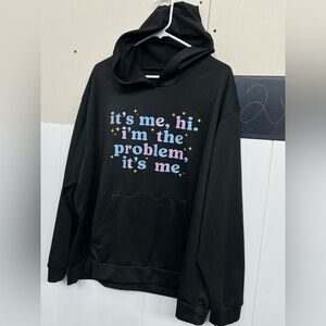 Eras tour Taylor swift lyrics hoodie- plus size 2X Black Hoodie-Colorful Text